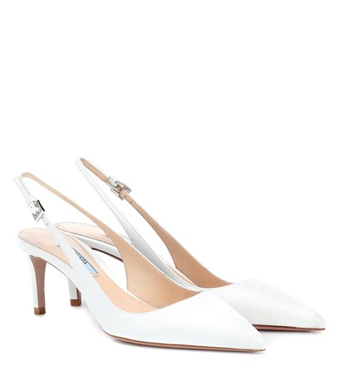 prada slingback pumps white